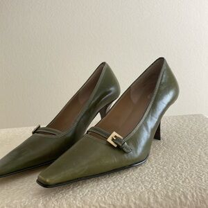 Green Leather Heels